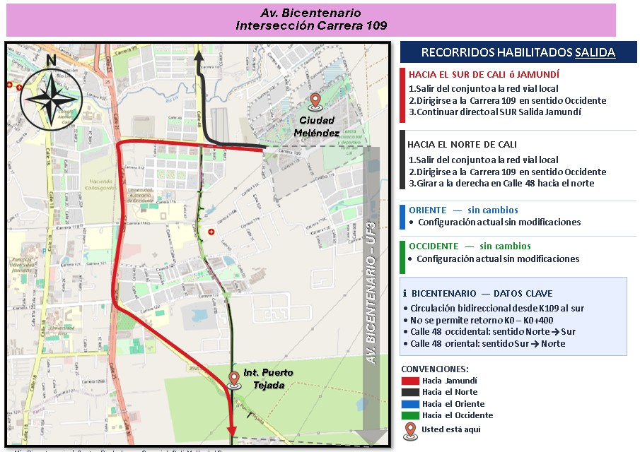 Ciudad Meléndez - Salida